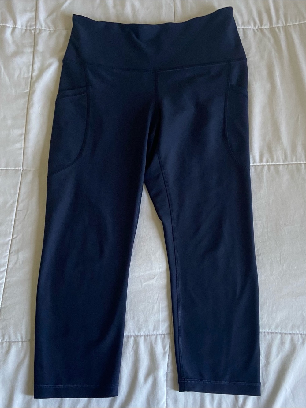 Navy Blue Active Crop PowerSoft Leggings (Petite Small)